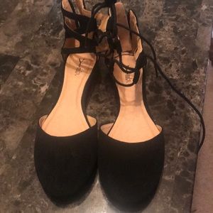 Black lace ankle sandals/shoes